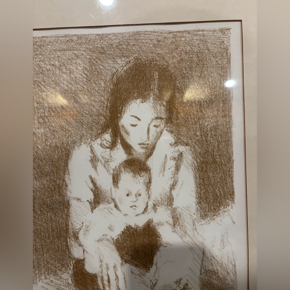 Raphael Soyer Signed Lithograph - “Mother and Child” - Framed